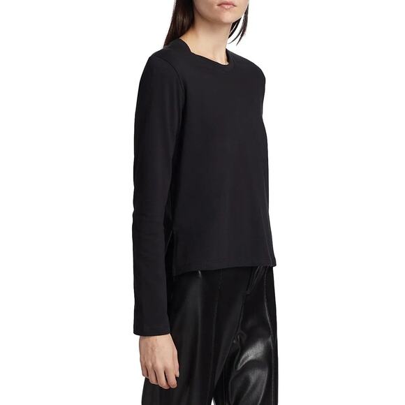 Leset Maya Cotton-Jersey Long Sleeve T-shirt - S - Black - Picture 5 of 7